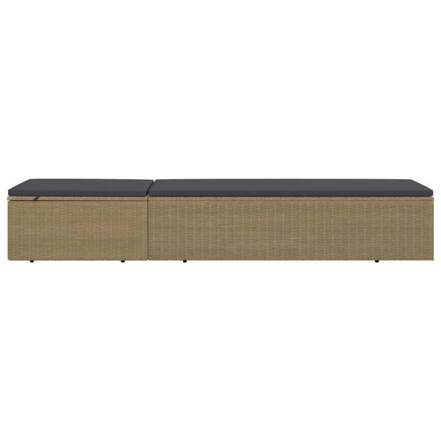 The Living Store Ligbed - Loungebed - Afmetingen- 198 x 60 x (30 - 83.5) cm - Ken- Weerbestendig en comfortabel -