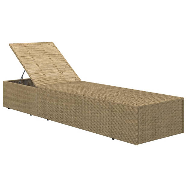 vidaXL Ligbed poly rattan bruin en donkergrijs