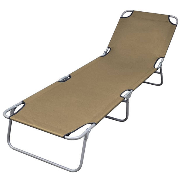 The Living Store Inklapbaar Ligbed - Campingbed - 189x58x27cm - Taupe