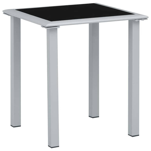 The Living Store Loungebeddenset - zwart - tafel 41x41x45cm - ligbed 167x60x66cm - hoogwaardige materialen
