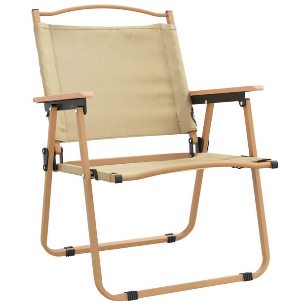 vidaXL Campingstoelen 2 st 54x55x78 cm oxford stof beige