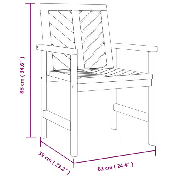 vidaXL Tuinstoelen 2 st massief acaciahout