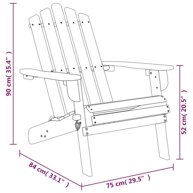 vidaXL Tuinstoelen Adirondack 2 st massief acaciahout