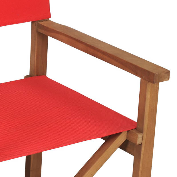 vidaXL Regisseursstoelen 2 st massief teakhout rood