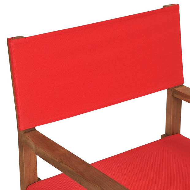 vidaXL Regisseursstoelen 2 st massief teakhout rood