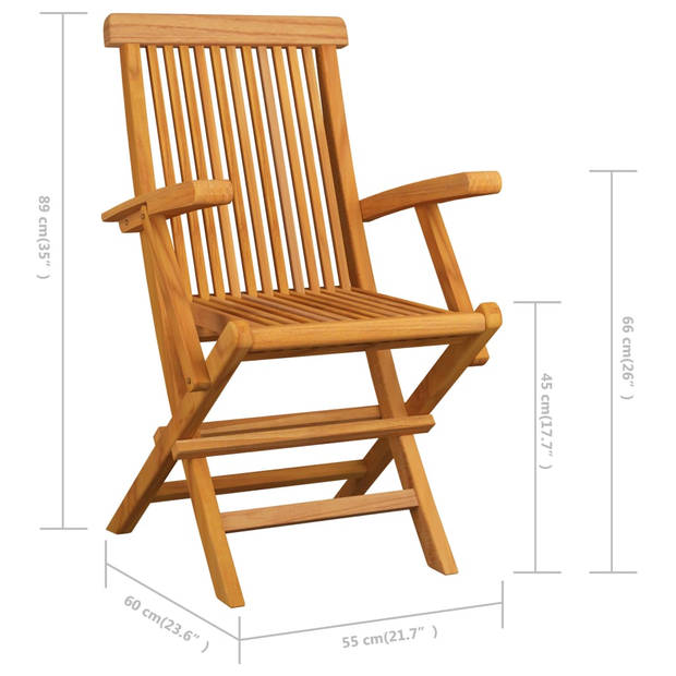 vidaXL Tuinstoelen 6 st inklapbaar massief teakhout