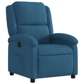 vidaXL Fauteuil verstelbaar fluweel blauw