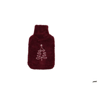 Warmte en Comfort in Een - Rode Warmwaterkruik met Hoes - Perfect voor Kerst - 21.5cm x 34.5cm