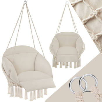 tectake® - Comfortabele Hangstoel Samira - beige - 404879