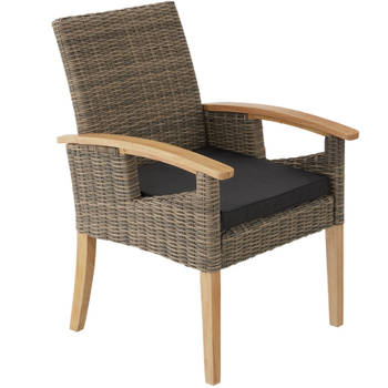 tectake® - Wicker stoel - tuinstoel - Rosarno - natuurkleur - 404807