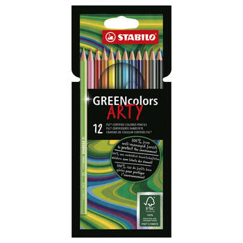 STABILO GREENcolors - FSC Gecertificeerd Kleurpotloden ARTY Etui 12 Kleuren