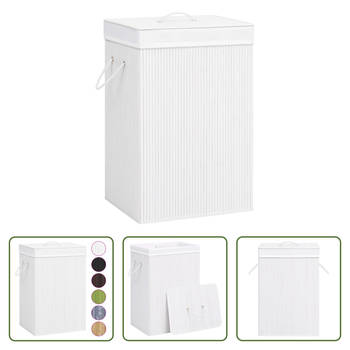 The Living Store Bamboe Wasmand Rechthoekig - 40 x 30 x 60 cm - 72L