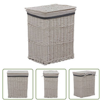 The Living Store Wasmand Willow - Wit - 43x34x57.5cm