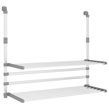 Blokker The Living Store Droogrek voor over de deur - Zilver - Aluminium - 89 x 25 x (60 - 95) cm - Flexibel ontwerp aanbieding