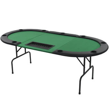 The Living Store Pokertafel - Inklapbaar - MDF-tafelblad - Polyester bekleding - Kunstleren armleuningen - Stalen poten