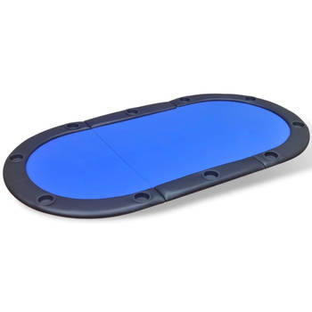 The Living Store Poker tafelblad - MDF - 208 x 107 cm - blauw vilten speeloppervlak - inklapbaar - casinowaardig