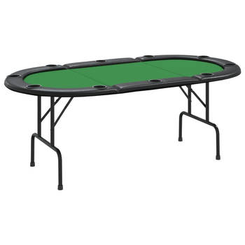 The Living Store Pokertafel - Opvouwbaar - Groen - 206x106x75 cm - Casinokwaliteit