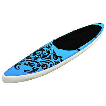 The Living Store Stand Up Paddleboard - Opblaasbaar SUP Board - 305 x 76 x 15 cm - Blauw - Max - 140 kg - Inclusief