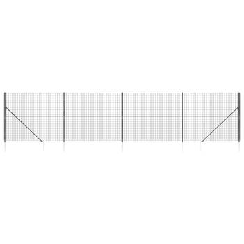 The Living Store Draadgaashek Antraciet - 2x10m - Gegalvaniseerd staal met PVC-coating