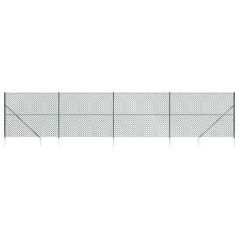 The Living Store Gaashek Groen 1.8 x 10 m - Staal met PVC-coating - Duurzaam en flexibel - Inclusief accessoires -