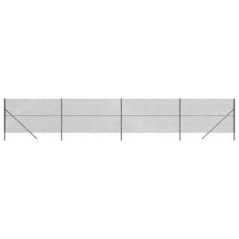 The Living Store Gaashek - Antraciet - 1.6 x 10 m - PVC-coating - Gegalvaniseerd staal