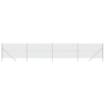 The Living Store Gaashek 2 x 10m - 60x60mm - PVC-coating - Zilver