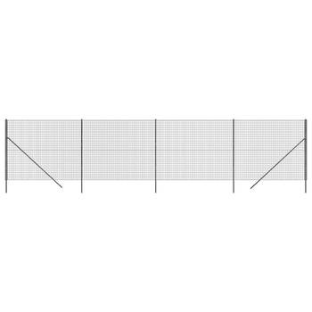 The Living Store Draadgaashek 1-6x10 m gegalvaniseerd staal antracietkleurig - Schuttingdeel