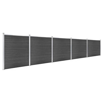 The Living Store Schuttingpanelen - 872 x 186 cm - zwart - HKC - aluminium - staal