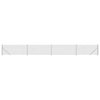 The Living Store Gaashek - 1.1 x 10 m (H x L) - zilver - gegalvaniseerd staal met PVC-coating