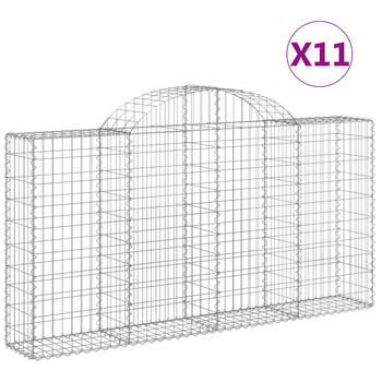 The Living Store Gabion Muur - 200 x 30 x 100/120 cm - Gegalvaniseerd IJzer - Decoratieve Tuinbarrières