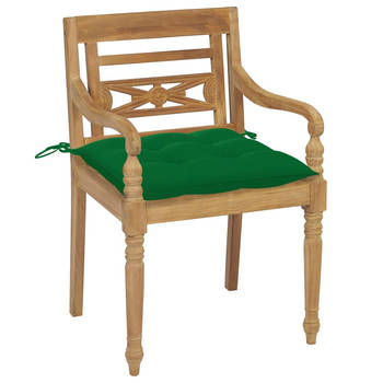 The Living Store Batavia Tuinstoelen Set - Teakhout - 8 stoelen met kussens