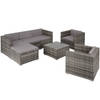 tectake® - Wicker loungeset Lignano met 2 fauteuils - grijs
