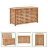 The Living Store Houten Wasmand - Massief walnotenhout - 77.5 x 37.5 x 46.5 cm - Uitneembare stoffen binnenzak