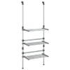 The Living Store Hangend Wasdroogrek - 3-laags - Instelbare Hoogte - Ruimtebesparend - Zilver - 50x25x(90-135)cm