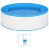 The Living Store Splasher Pool - Staal - 350 x 90 cm - Blauwe PVC-voering - Duurzaam en stevig - Oppervlakteskimmer en