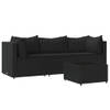 The Living Store Loungeset s Schwarz - Modular - Wetterfest - PE-Rattan