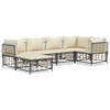 The Living Store Loungeset - Poly Rattan - Antraciet - 72x72x66 cm - Weerbestendig