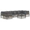 The Living Store Antraciet Poly Rattan Loungeset - Hoekbank 72x72x66cm - Weerbestendig materiaal