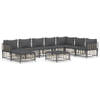 The Living Store Hoekbank Antraciet Poly Rattan 72x72x66 cm - Weerbestendig - Stevig Frame - Comfortabel