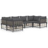 The Living Store Hoekbank Tuin Lounge - Antraciet - Poly Rattan 72x72x66cm - Weerbestendig