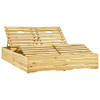 The Living Store Loungebed Terras - Grenenhout 198x135x(30-75)cm - Verstelbare Rugleuning en Voetensteun