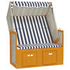 The Living Store Strandstoel - Verstelbare rugleuning - Uitschuifbare voetensteun - Met luifel - 115x55x133/151/156 cm