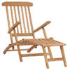 The Living Store Houten Ligstoel - Teakhout - Verstelbare Rugleuning - Inklapbaar - 159 x 58 x 91 cm - 2 stoelen +