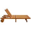 The Living Store Houten Ligbed Caribbean - 200 x 118/123 x 30/62/76/85 cm - Verstelbaar - Acacia Hout