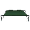 The Living Store Loungebed - Groen Oxford Stof - 200 x 173 x 45 cm - Met 2 Kussens