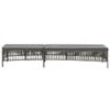 The Living Store Ligbed - PE Rattan - Grijs - 197x56x32cm - Verstelbare rugleuning