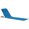 The Living Store Strandstoelen - Opvouwbare Strandmatten - Blauw - 160x53x47 cm - Inclusief opbergvak - Verstelbare