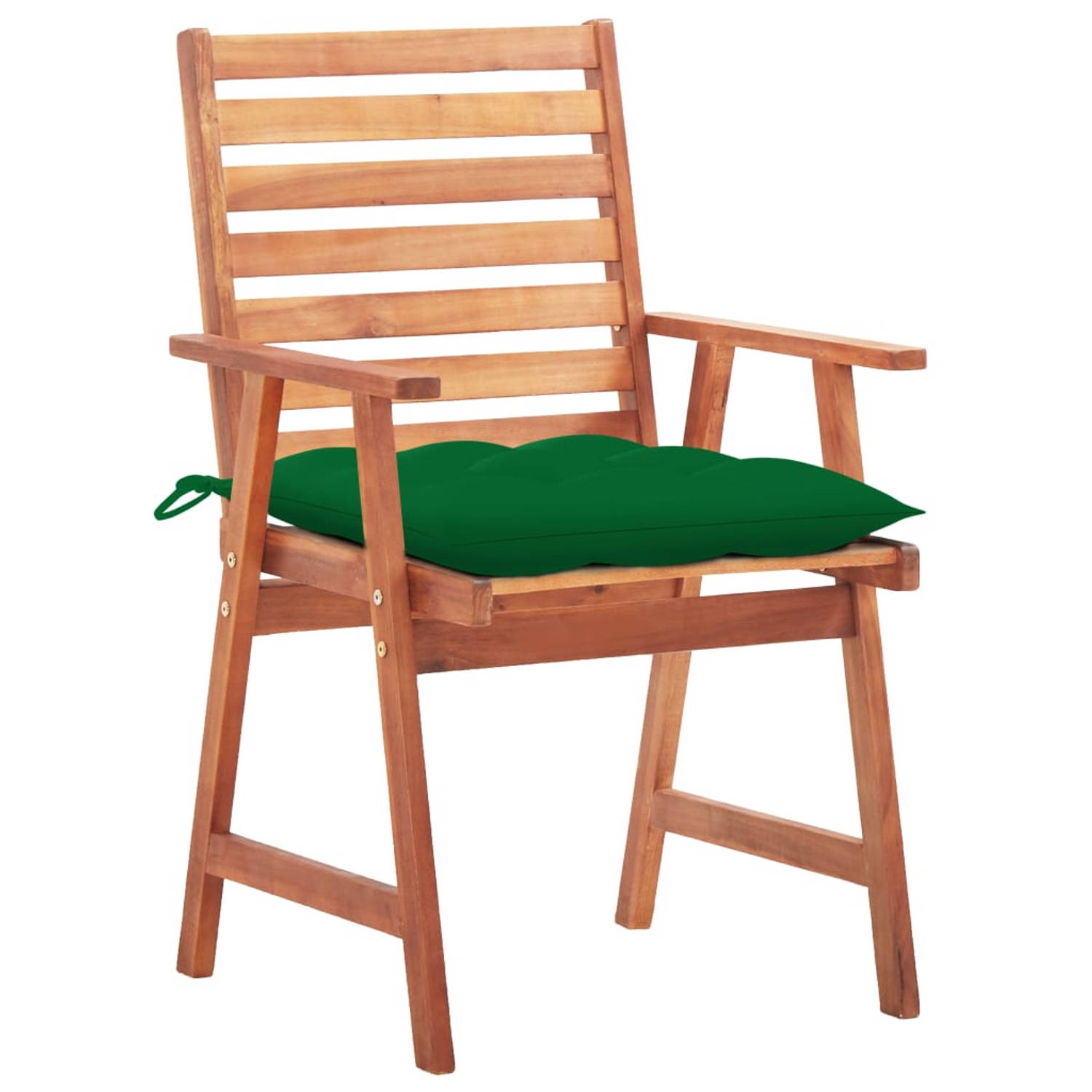 The Living Store Tuinstoelen 2 st met kussens massief acaciahout - Tuinstoel