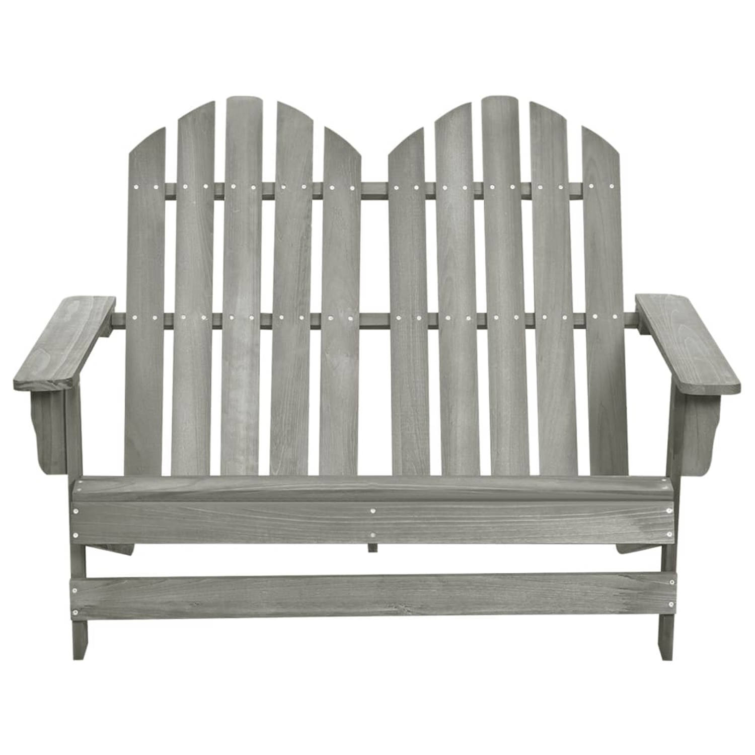 The Living Store Adirondack Stoel - Massief Vurenhout - Grijs - 119.5 x 85.5 x 89.5 cm - Draagvermogen 110 kg