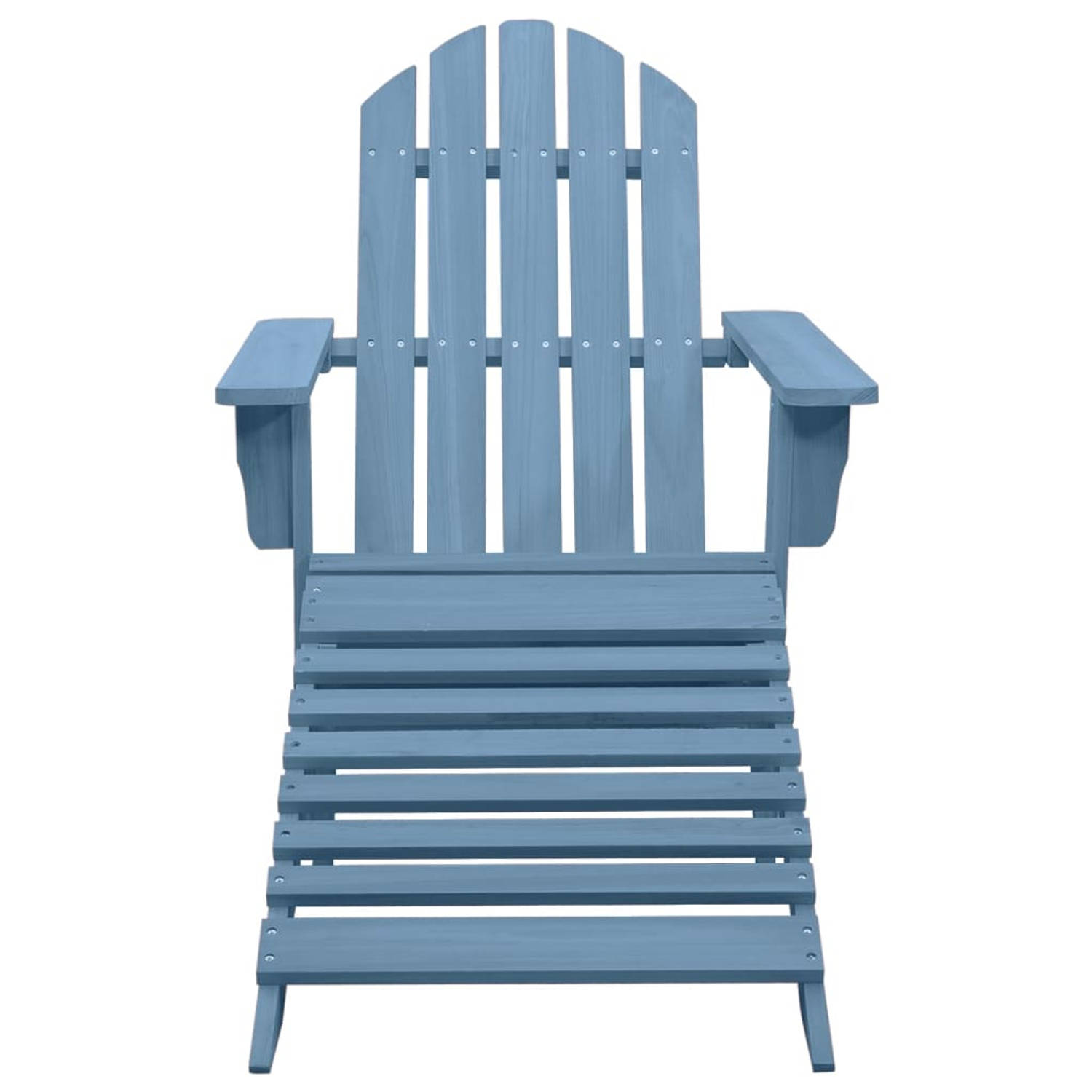 The Living Store Adirondack Tuinstoel - Blauw - Massief Vurenhout - 70 x 147.5 x 88.5 cm - Draagvermogen 110 kg